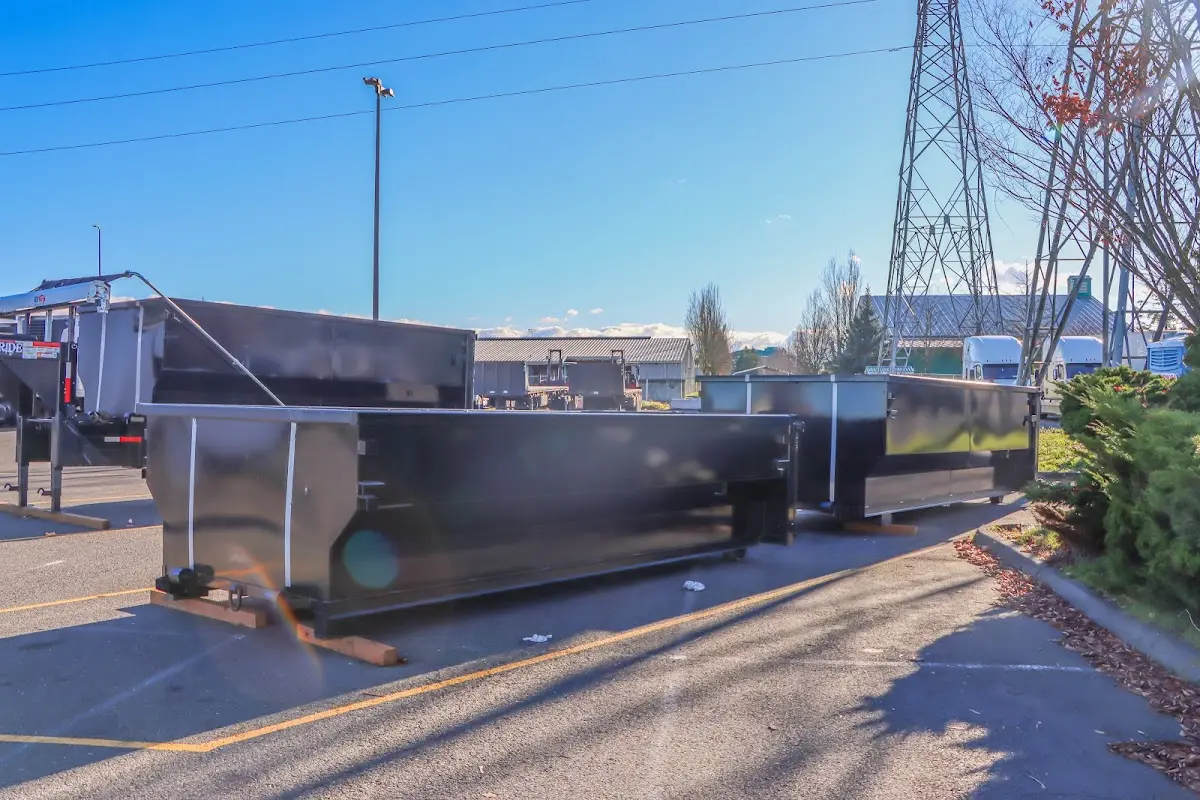 Roll-off dumpster ready for waste disposal at job site for 12 Yard Dumpster Rental in Avocado Heights